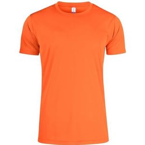 Ademend heren T-shirt voor fitness, sport en vrije tijd, UV50 zonbescherming, 100% polyester, heren sportshirt van milieuvriendelijke spin-dye-stof, verschillende kleuren, maten XS-3XL, oranje, XL