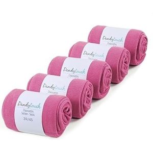 Dandytouch - Sokken voor heren en dames, 39-46, set van hoge en antislip katoenen sokken, 20 kleuren, maten 39, 42 en 43-46, naadloos, zwart voor mannen en vrouwen, Fuchsia roze, 5 paar, One size