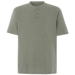 El Búho Nocturno - Heren pyjama-shirt met lange of korte mouwen, effen, gebreid, verschillende samenstellingen, 100% katoen of mix, Groen-7607-40, XL
