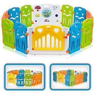Baby Vivo Baby Box Tweelingbox Kruipbox Krabbelpark Speelbox Veiligheidshek Playpen Baby Kunststof - Colors XL Uitbreidbaar