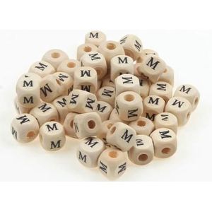 50/100/200 stuks 10mm vierkante houten alfabet kralen mix hout AZ brief spacer kralen voor sieraden maken diy armband ketting ambachten-M-200pcs 10mm