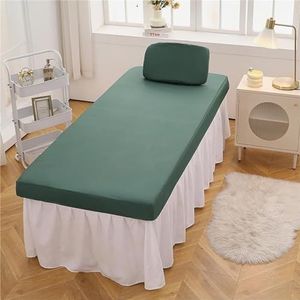 Waterdichte Massagebedhoes Van PU-leer, Oliebestendig, Hoeslaken For Massagetafel, Hoeslaken For Schoonheidsbedden En Tatoeagebedden(Green,70 * 185cm)