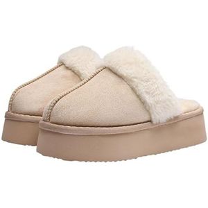 Warme winterpantoffels for dames, comfortabel en antislip, dames-binnenpantoffels, gezellig huis, katoenen schoenen, rubberen zool for koud weer, ideaal for thuisgebruik, gemakkelijk aan en uit te tre