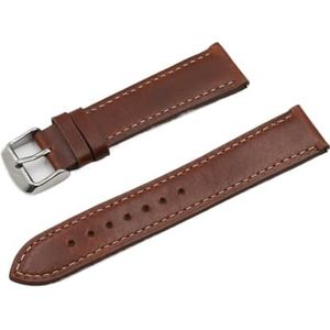 LUGEMA 18 19 20 Mm Lederen Horlogeband 22 Mm 24 Mm Zacht Zwart Blauw Bruin Horlogeband Met Snelsluiting Polsband #E (Color : Red brown white, Size : 18mm)