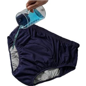 Incontinentie Ondergoed Lekvrij Slipje For Ouderen Oude Mannen Vrouwen Periode Lekvrije Slips Herbruikbare Doekluiers (Color : Blue, Size : XL/X-Large)