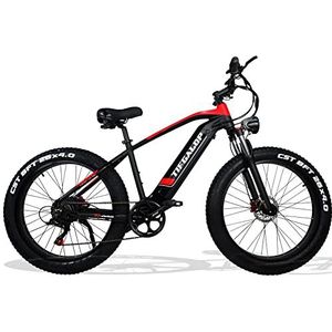 Lohang Elektrische fiets, elektrische mountainbike, 26 inch, afneembaar, led-display, meerdere rijmodi, fiets met brede banden