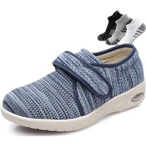 Diabetische Damesschoenen,Geschikt Voor Senioren Verstelbaar Wandelschoenen(Blue,49EU)