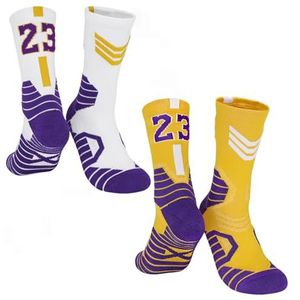 2-pack unisex elite basketbalsokken teamnummer atletische katoenen sokken fans cadeau (23-2,F)