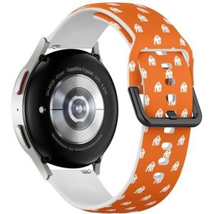 Sport-zachte band compatibel met Samsung Galaxy Watch 6 / Classic, Galaxy Watch 5 / PRO, Galaxy Watch 4 Classic (Bonobo Repeat Orange) siliconen armband accessoire