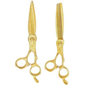 Haarknipschaar, 6 Inch Beauty Cut Kapper Kapper Kappers Damascus Roestvrij Staal Patroon Hot Snijden Dunner Schaar voor Haar Set