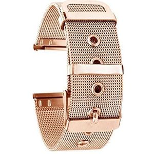 Milanese Roestvrijstalen Mesh-horlogeband, 10 12 14 16 18 20 22MM Horlogeband Met Snelle Ontgrendeling Ontwerp Met Pingesp Voor Slimme Horloges (Color : Rose Gold, Size : 14MM)