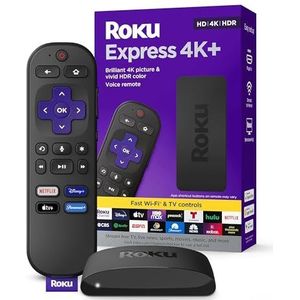 Roku - Express 4K+ - Streaming Device - 4K/HDR - Met Roku Voice Remote
