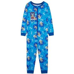 BlueY Jumpsuit voor meisjes met manchetten en enkels, warme pyjama voor kinderen, blauw, 3-4 Jaar