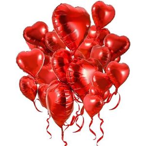 Hanjiajia Valentijnsdag ballon met rood hart - 30,5 - 45,7 cm rode folieballon hart heliumballon bruiloft gelukkige verjaardag ballon Valentijnsdag babycadeauset