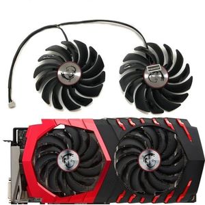 2 stuks GPU-koeler, videoventilator, PLD10010S12HH voor MSI GTX 1080 1070 1060 RX 480 580 570 470 GAMING PLD10010B12HH(PLD10010S12HH)
