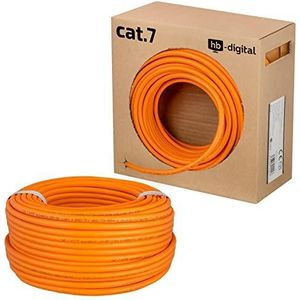 HB-DIGITAL 100m cat 7 netwerkkabel LAN-installatiekabel Kabel - transmissiesnelheid tot 10 Gbit/s - koper professioneel S/FTP PIMF LSZH Halogeenvrij Oranje RoHS-conform cat. 7 Cat7 AWG 23/1