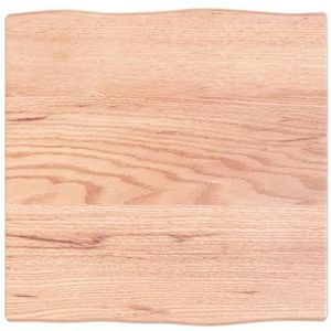 CBLDF Tafelblad Lichtbruin 40x40x2 cm Behandeld Massief Hout Eiken Live Edge