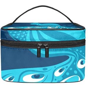 Pauw-ontwerp make-up organizer tas, reismake-up tas organizer case draagbare cosmetische tas voor vrouwen en meisjes toiletartikelen, Meerkleurig, 22.5x15x13.8cm/8.9x5.9x5.4in