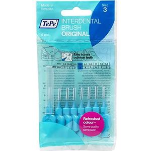 TePe Originele interdentale borstel, 0,6 mm, maat 3, blauw, 40 stuks