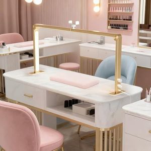 Nagellamp, opvouwbare wimperlamp, met telefoonhouder, 3000K-6000K, drievoudig opvouwbare make-uplamp, grote led-halvemaanlamp voor nagels, wenkbrauwen, schoonheid (885 * 410mm)(Gold)