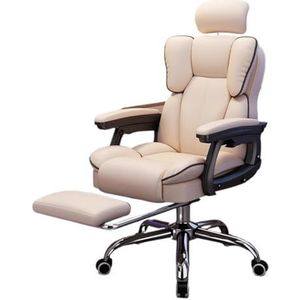 Bureaustoel Computerstoel Gamingstoel for thuis Ergonomische fauteuil Kantoorcomputerstoel Gamingstoel met armleuningen (Color : Beige, Size : B)