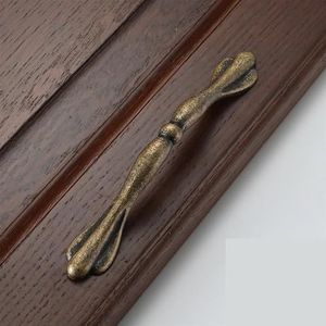 SUTUWANG Metalen antieke kledingkast kast trekgrepen retro messing 128 mm keukenlade kast deurgreep meubelknoppen 1 stuk (kleur: 384-128 mm)