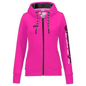 M.Conte Sweatshirt met capuchon voor dames, zwart, roze met capuchon, roze, L