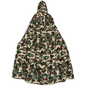 WURTON Aniaml Camouflage Groene Print Halloween Wizards Hooded Gown Mantel Kerst Hoodie Mantel Cosplay Voor Vrouwen Mannen