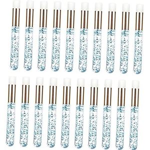 20 Stuks Wimper Shampoo Borstels Cosmetische Wimper Schil Off Remover Tool Blauw, Blauw Goud