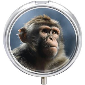 Pillendoosje Reizen Pil Organizer Aap Gedrukt Leuke Pillendoos Handige Pillendoos Geschikt om in zakken en zakken te worden geplaatst