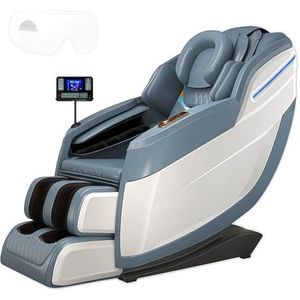 Airbagmassagestoel voor het hele lichaam, Shiatsu-warmtetherapie met Bluetooth-luidspreker en montage zonder gereedschap(Bianco)
