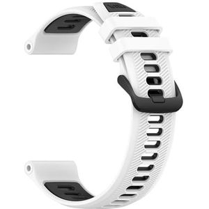 Jeniko Tweekleurige sport siliconen band compatibel met Garmin Forerunner 965 955 Solar 945 935 745 22 mm horlogeband vervangende polsband armband (Color : White Black, Size : For Forerunner 945)
