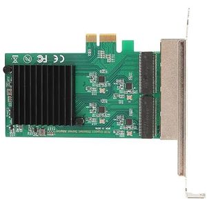 BROLEO 4-poorts PCIe-netwerkkaart, 4-poorts Gigabit Ethernet-kaart, externe Wake-up RJ45-poorten voor netwerken