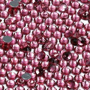 SS6-SS20 1440 stuks/zak hotfix glazen ronde strass steentjes trouwjurk decoratie kristal voor nail art diy accessoires-roos-SS12(3-3.2mm)-1440 stuks