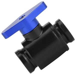 G1/4 ""Black Water-kogelklep met Nikkel-plated Messing voor Computerwaterkoelsystemen, Hoge Stroom Vrouwelijke Klep met Eenvoudige Stroomregeling Blauw Handgreep (#4)