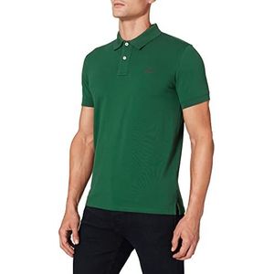 GANT Poloshirt met korte mouwen en knoopsluiting, polokraag, geborduurd logo donkerrood, forest green, L