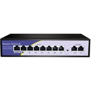 SOEWGAIJI Poe Switch 48V 4/8/16 Ethernet-poorten 10/100Mbps IEEE 802.3AF/AT (Kleur: 8-Port Poe)