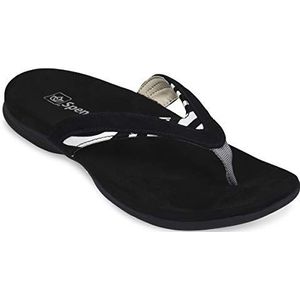 Spenco Flipflop teenslippers voor dames, zwart, 36 EU