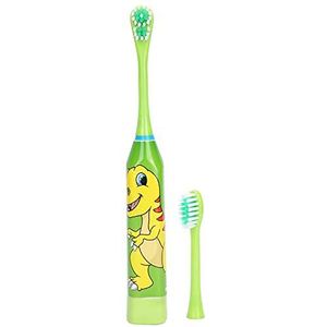 Elektrische tandenborstel voor kinderen, Cartoon elektrische tandenborstel Praktisch in gebruik Conform ergonomisch ontwerp Veilig en milieuvriendelijk voor thuis voor badkamer(light green)