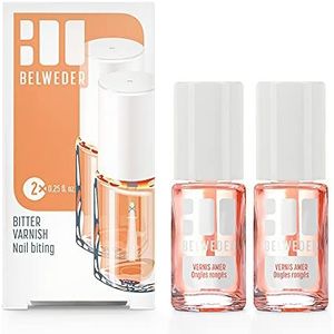 BELWEDER - Bitterstof Nagellak tegen Nagelbijten 2 x 7,5ml - Transparante Nagellak - Langhoudende Nagellak met Bittere Smaak 48 Uur - Nagelverzorging met Beschermend Effect