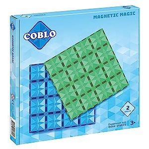 Coblo Pastel - Basisplaten goren en blauw - 2 stuks - Magnetische bouwstenen - Educatief speelgoed