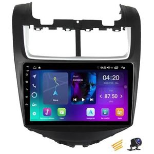 ZARAPLUS Android 14 autoradio Bluetooth 2 DIN stereo auto voor Chevy Aveo 2014~2017 mediaspeler 9 inch touchscreen met GPS-navigator/carplay/auto/stuurbediening, NF2