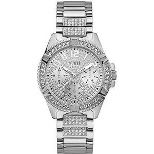 GUESS 40MM Kristal Verfraaid Horloge, ZILVER, NS, U1156L1