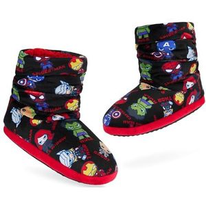 Marvel Avengers Jongens Slippers - Pluche Indoor House Schoenen Warme Boot Slippers Kinderen Maat 11-1 Antislip Zool - Jongens Geschenken, Zwarte Avengers, 16.5/17 EU