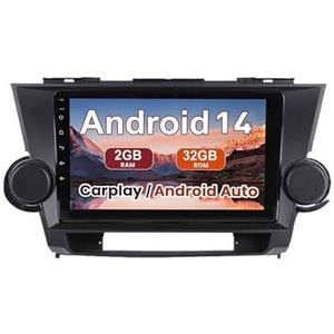 Android 15 Autoradio 9 inch touchscreen voor Toyota Highlander 2007-2013 Autoradio Navigatie met Carplay met GPS navigatie Bluetooth FM USB Steering Wheel Control(X9 8G+256G)