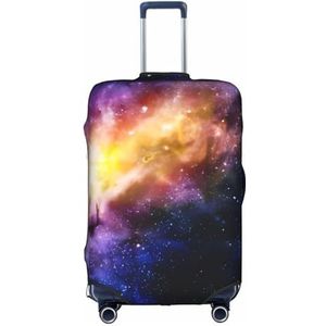 OPSREY Giraffe en olifant bedrukte koffer cover reizen bagage mouwen elastische bagage mouwen, Galaxy in het heelal, L