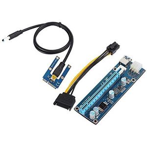Mini PCI-E naar PCI Express16x Extender Riser Adapter met SATA-voedingskabel en 4 solid-state condensatoren voor videokaartmijnbouw, puur koperen voedingskabel