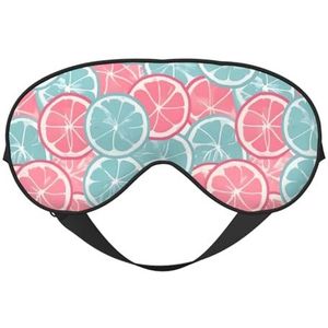 Blauwe citrus plakjes unisex elastische verstelbare gesp ontwerp verduisterende slaap oogmasker voor thuis reizen yoga kantoor dutje