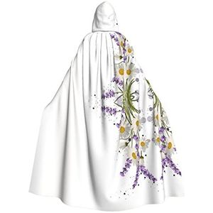 Halloween cape met capuchon, mantel, lavendel, bloem, cosplay, verkleedkostuum voor Halloween, Kerstmis, kostuumfeest