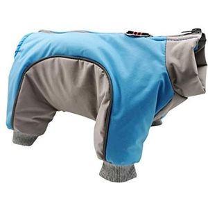 PengGengA Hondenpyjama jumpsuit winter warme jas outfits zachte overall kleding dik gewatteerd comfortabel hondenjack (blauw, L)